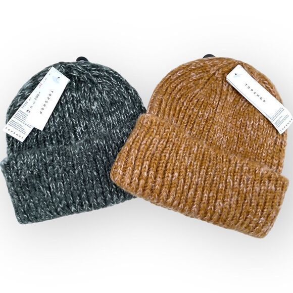 Topshop Women’s Knit Beanie Set NWT OS - Picture 1 of 7